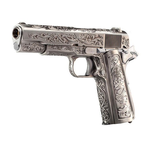Airsoft Pistole WE M1911 Etched Metall GBB 6 mm Silber